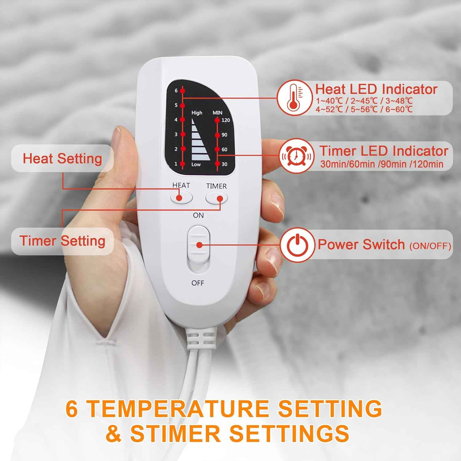 Heating Pad,Electric Heating Pads for Back,Neck,Abdomen,Fathers Day Dad Gifts,Moist Heating Pad for Shoulder,Knee,Arms,Legs,Dry/Moist Heat & Auto Shut Off,Birthday Gifts for Men(Light Gray, 24''×12'') Thai Therapy by Maria