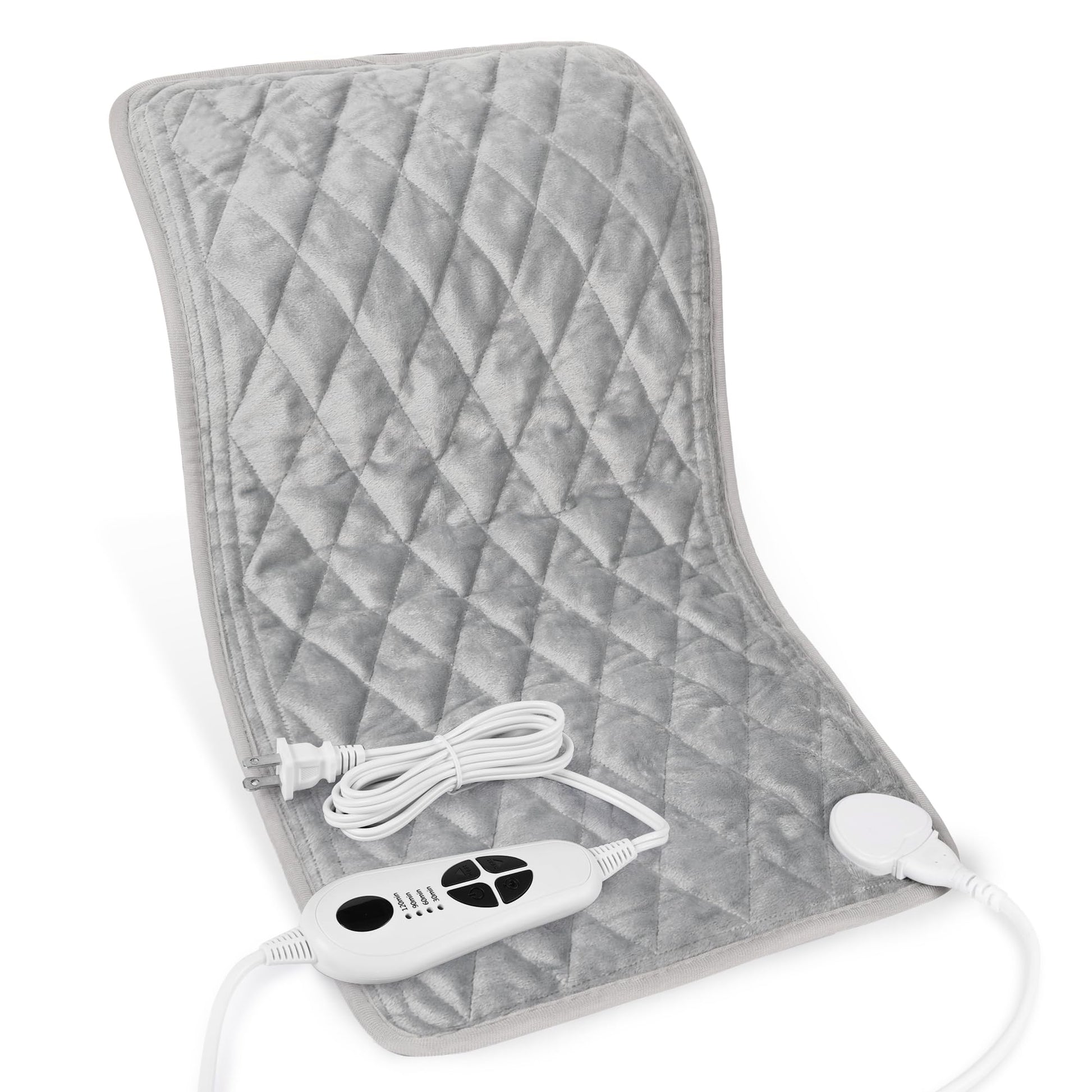 Heating Pad,Electric Heating Pads for Back,Neck,Abdomen,Fathers Day Dad Gifts,Moist Heating Pad for Shoulder,Knee,Arms,Legs,Dry/Moist Heat & Auto Shut Off,Birthday Gifts for Men(Light Gray, 24''×12'')