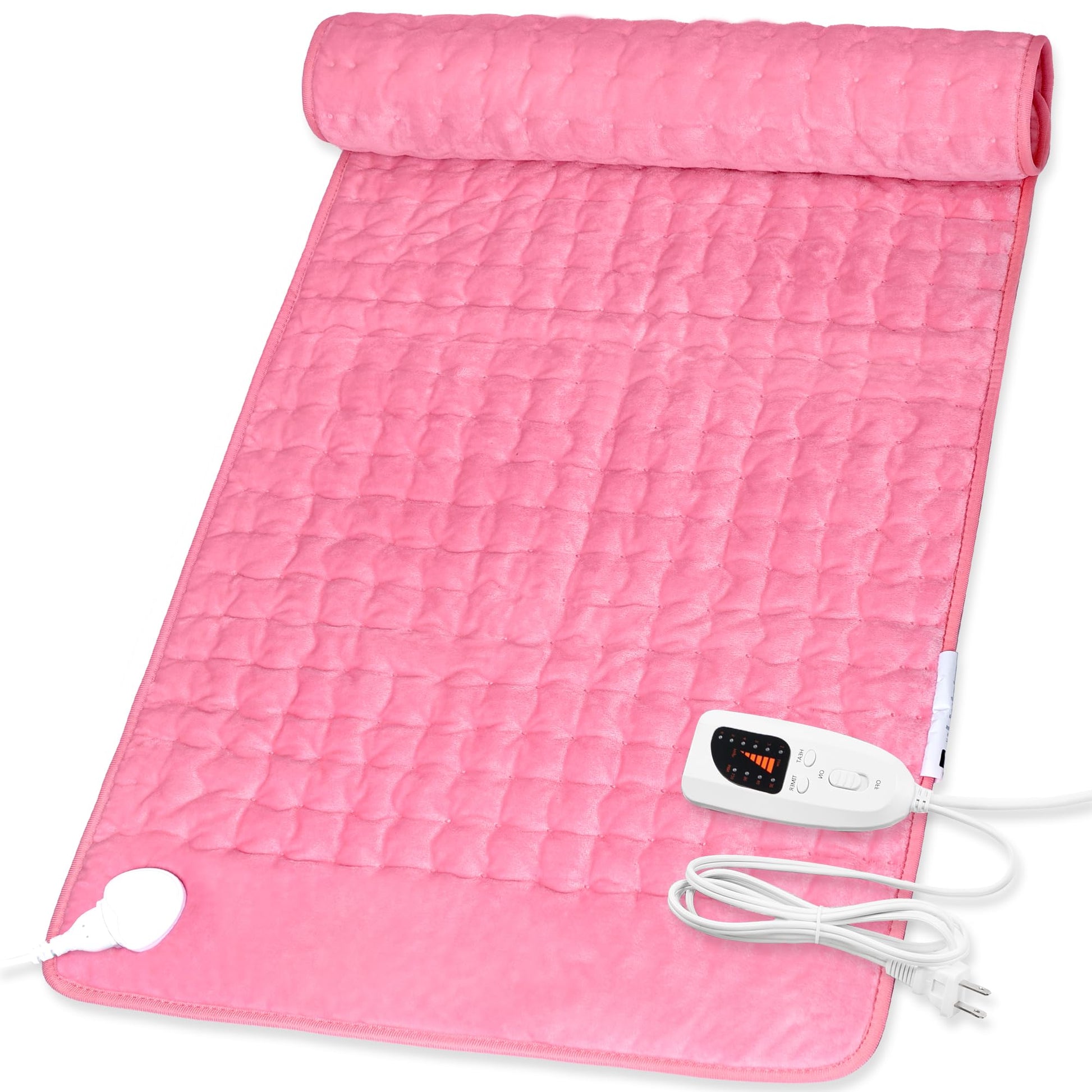 Heating Pad,Electric Heating Pads for Back,Neck,Abdomen,Fathers Day Dad Gifts,Moist Heating Pad for Shoulder,Knee,Arms,Legs,Dry/Moist Heat & Auto Shut Off,Birthday Gifts for Men(Light Gray, 24''×12'')
