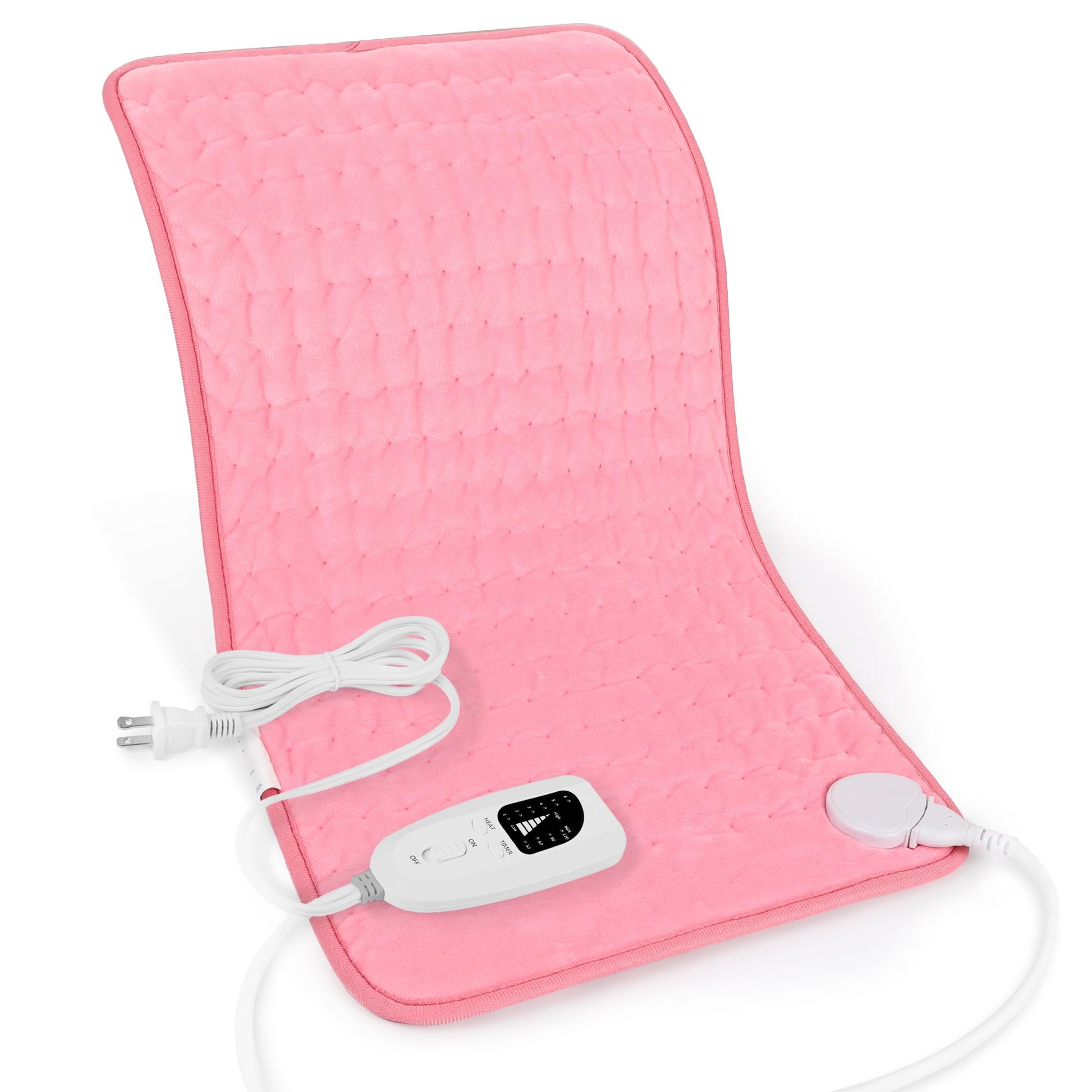 Heating Pad,Electric Heating Pads for Back,Neck,Abdomen,Fathers Day Dad Gifts,Moist Heating Pad for Shoulder,Knee,Arms,Legs,Dry/Moist Heat & Auto Shut Off,Birthday Gifts for Men(Light Gray, 24''×12'')
