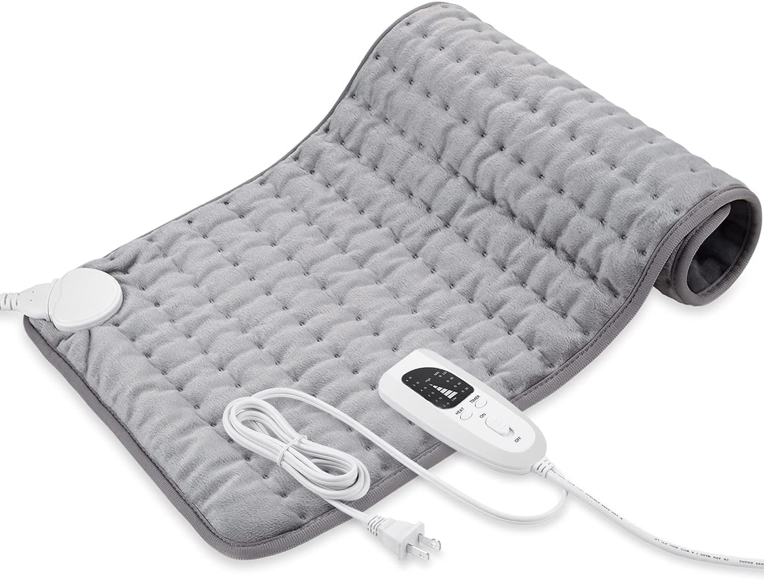 Heating Pad,Electric Heating Pads for Back,Neck,Abdomen,Fathers Day Dad Gifts,Moist Heating Pad for Shoulder,Knee,Arms,Legs,Dry/Moist Heat & Auto Shut Off,Birthday Gifts for Men(Light Gray, 24''×12'')