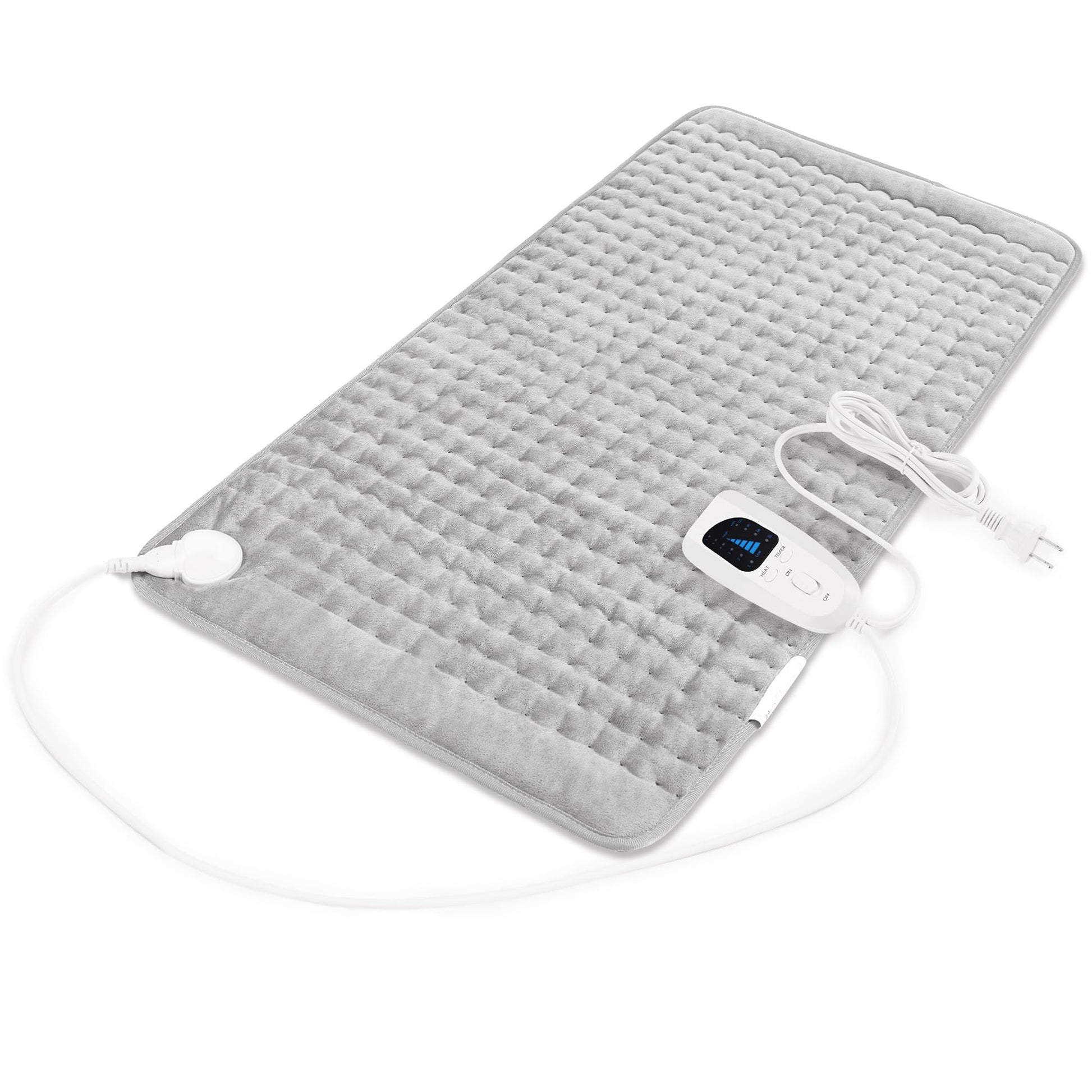 Heating Pad,Electric Heating Pads for Back,Neck,Abdomen,Fathers Day Dad Gifts,Moist Heating Pad for Shoulder,Knee,Arms,Legs,Dry/Moist Heat & Auto Shut Off,Birthday Gifts for Men(Light Gray, 24''×12'')