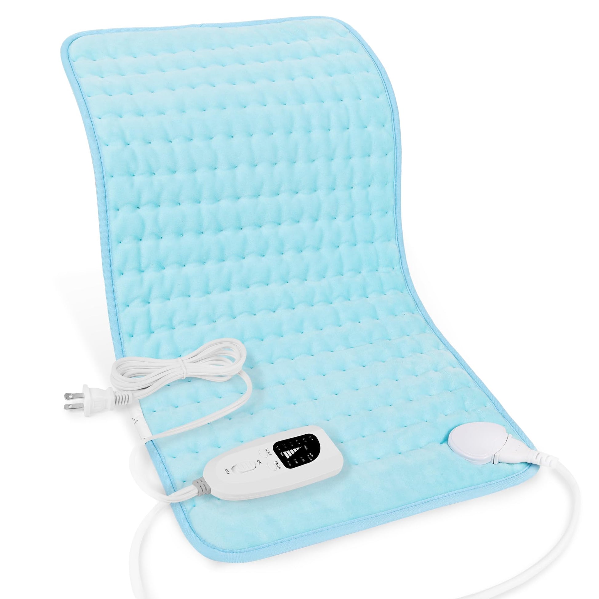 Heating Pad,Electric Heating Pads for Back,Neck,Abdomen,Fathers Day Dad Gifts,Moist Heating Pad for Shoulder,Knee,Arms,Legs,Dry/Moist Heat & Auto Shut Off,Birthday Gifts for Men(Light Gray, 24''×12'')
