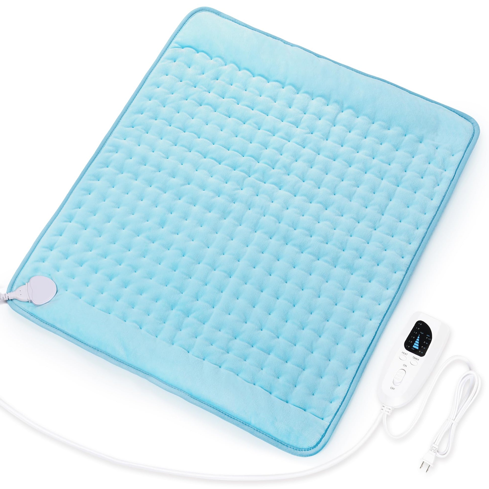 Heating Pad,Electric Heating Pads for Back,Neck,Abdomen,Fathers Day Dad Gifts,Moist Heating Pad for Shoulder,Knee,Arms,Legs,Dry/Moist Heat & Auto Shut Off,Birthday Gifts for Men(Light Gray, 24''×12'')
