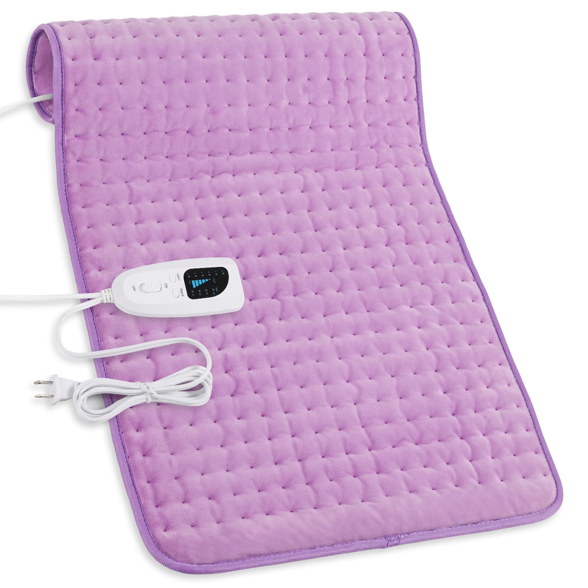 Heating Pad,Electric Heating Pads for Back,Neck,Abdomen,Fathers Day Dad Gifts,Moist Heating Pad for Shoulder,Knee,Arms,Legs,Dry/Moist Heat & Auto Shut Off,Birthday Gifts for Men(Light Gray, 24''×12'')
