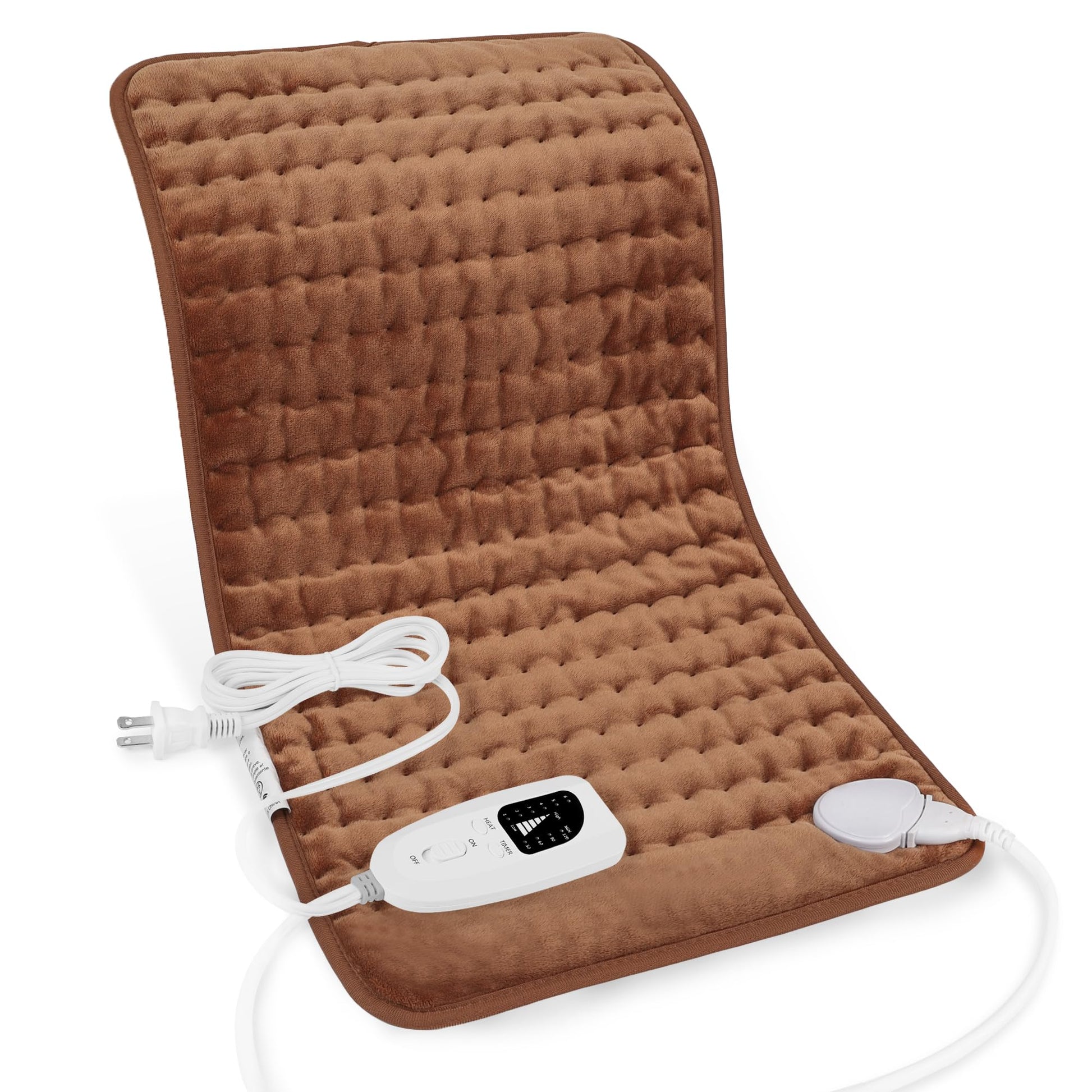 Heating Pad,Electric Heating Pads for Back,Neck,Abdomen,Fathers Day Dad Gifts,Moist Heating Pad for Shoulder,Knee,Arms,Legs,Dry/Moist Heat & Auto Shut Off,Birthday Gifts for Men(Light Gray, 24''×12'')