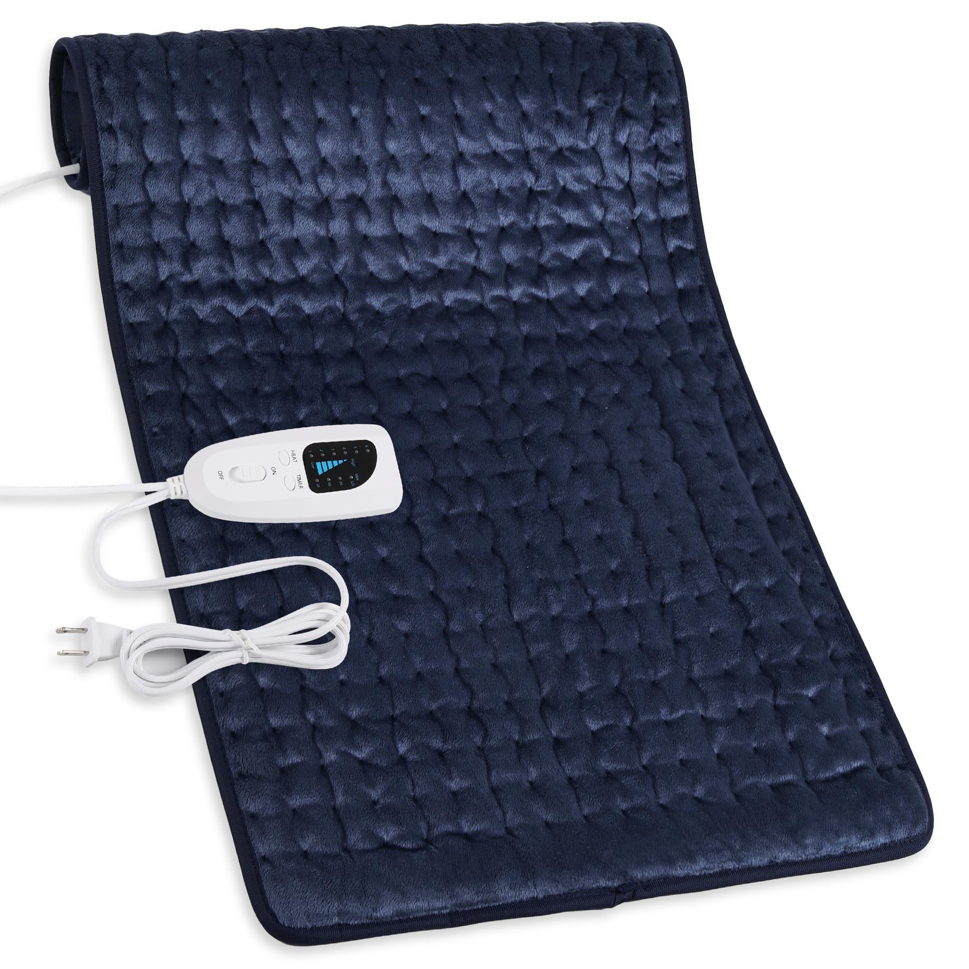 Heating Pad,Electric Heating Pads for Back,Neck,Abdomen,Fathers Day Dad Gifts,Moist Heating Pad for Shoulder,Knee,Arms,Legs,Dry/Moist Heat & Auto Shut Off,Birthday Gifts for Men(Light Gray, 24''×12'')