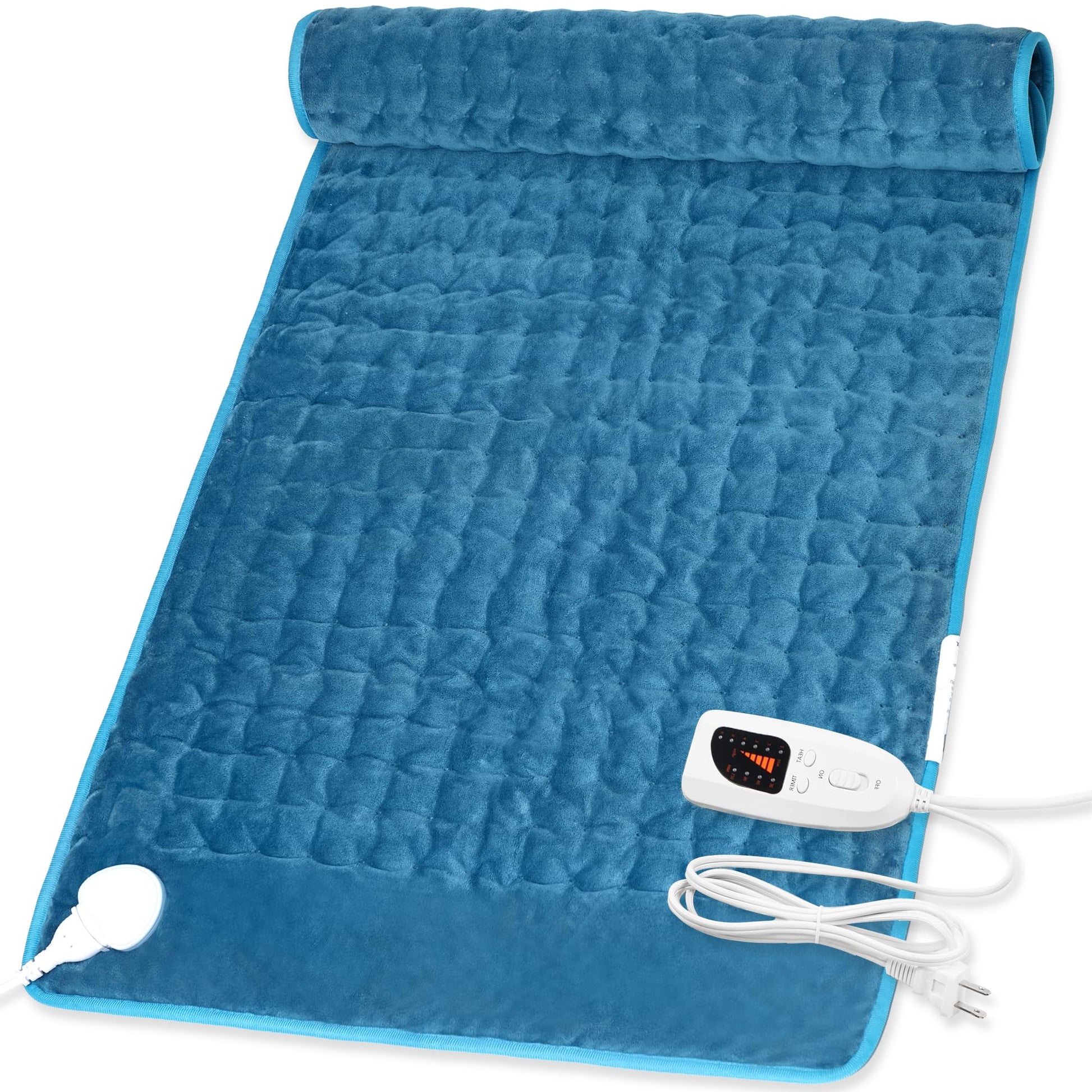 Heating Pad,Electric Heating Pads for Back,Neck,Abdomen,Fathers Day Dad Gifts,Moist Heating Pad for Shoulder,Knee,Arms,Legs,Dry/Moist Heat & Auto Shut Off,Birthday Gifts for Men(Light Gray, 24''×12'')