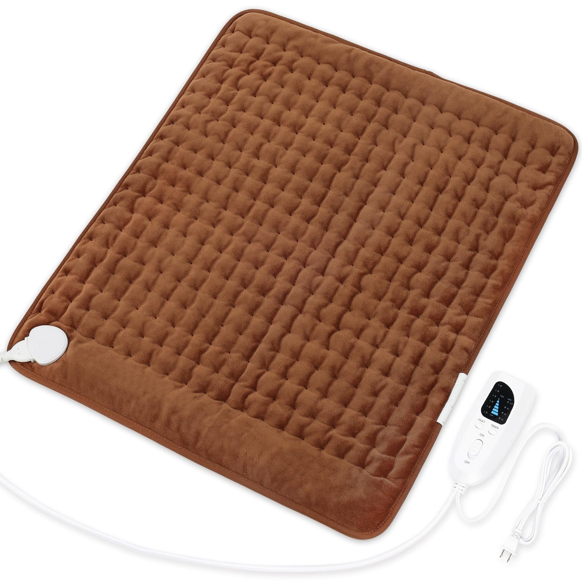 Heating Pad,Electric Heating Pads for Back,Neck,Abdomen,Fathers Day Dad Gifts,Moist Heating Pad for Shoulder,Knee,Arms,Legs,Dry/Moist Heat & Auto Shut Off,Birthday Gifts for Men(Light Gray, 24''×12'')
