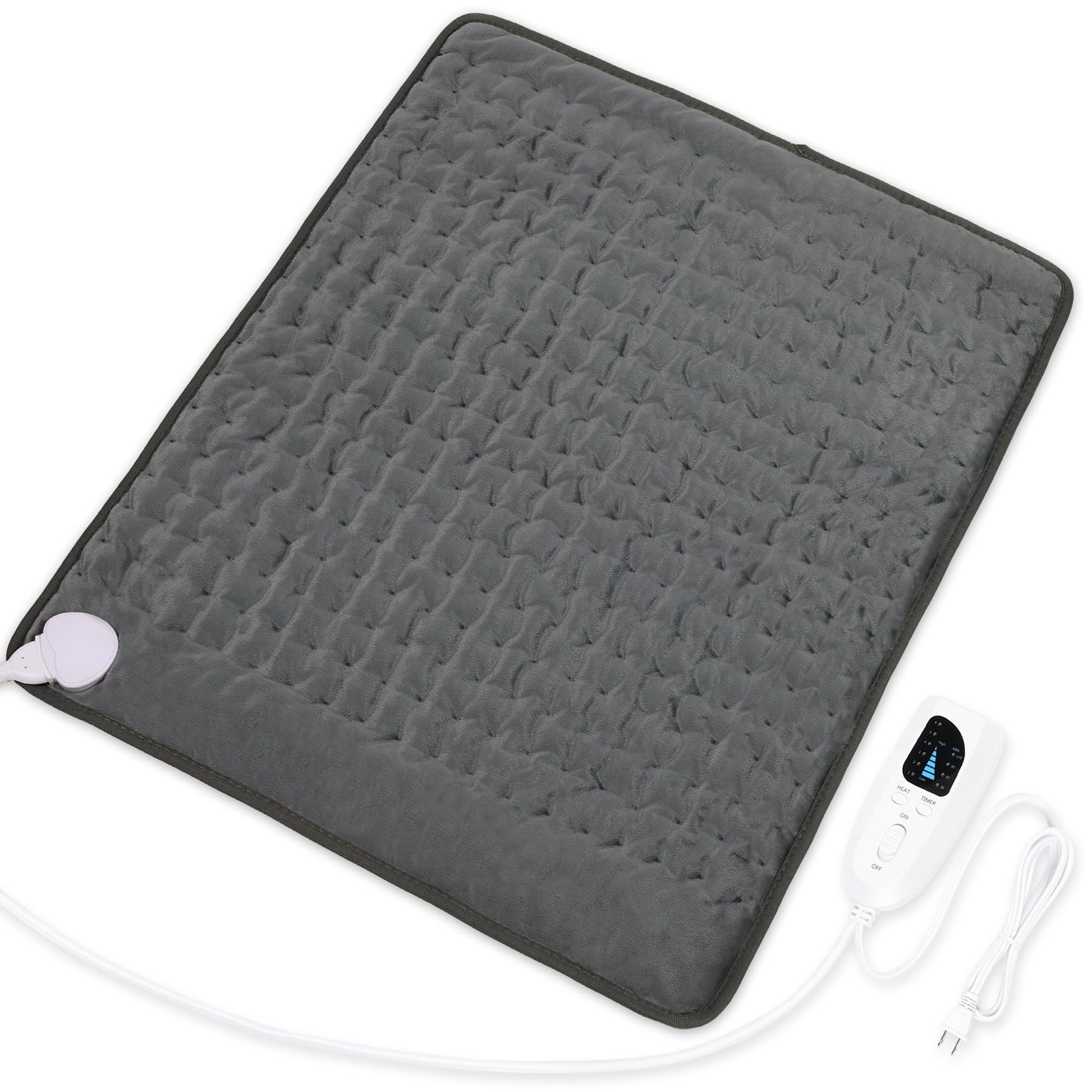 Heating Pad,Electric Heating Pads for Back,Neck,Abdomen,Fathers Day Dad Gifts,Moist Heating Pad for Shoulder,Knee,Arms,Legs,Dry/Moist Heat & Auto Shut Off,Birthday Gifts for Men(Light Gray, 24''×12'')