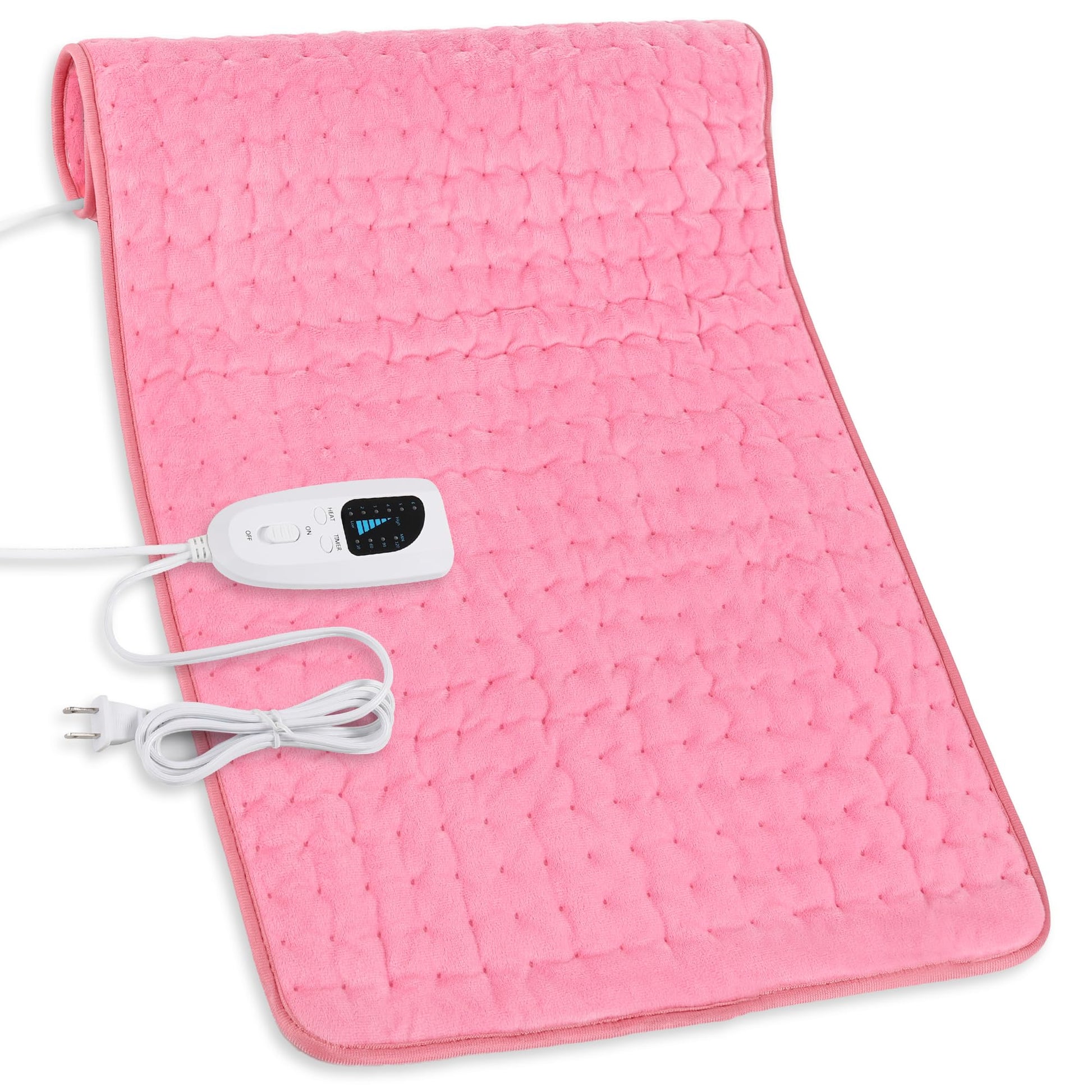Heating Pad,Electric Heating Pads for Back,Neck,Abdomen,Fathers Day Dad Gifts,Moist Heating Pad for Shoulder,Knee,Arms,Legs,Dry/Moist Heat & Auto Shut Off,Birthday Gifts for Men(Light Gray, 24''×12'')