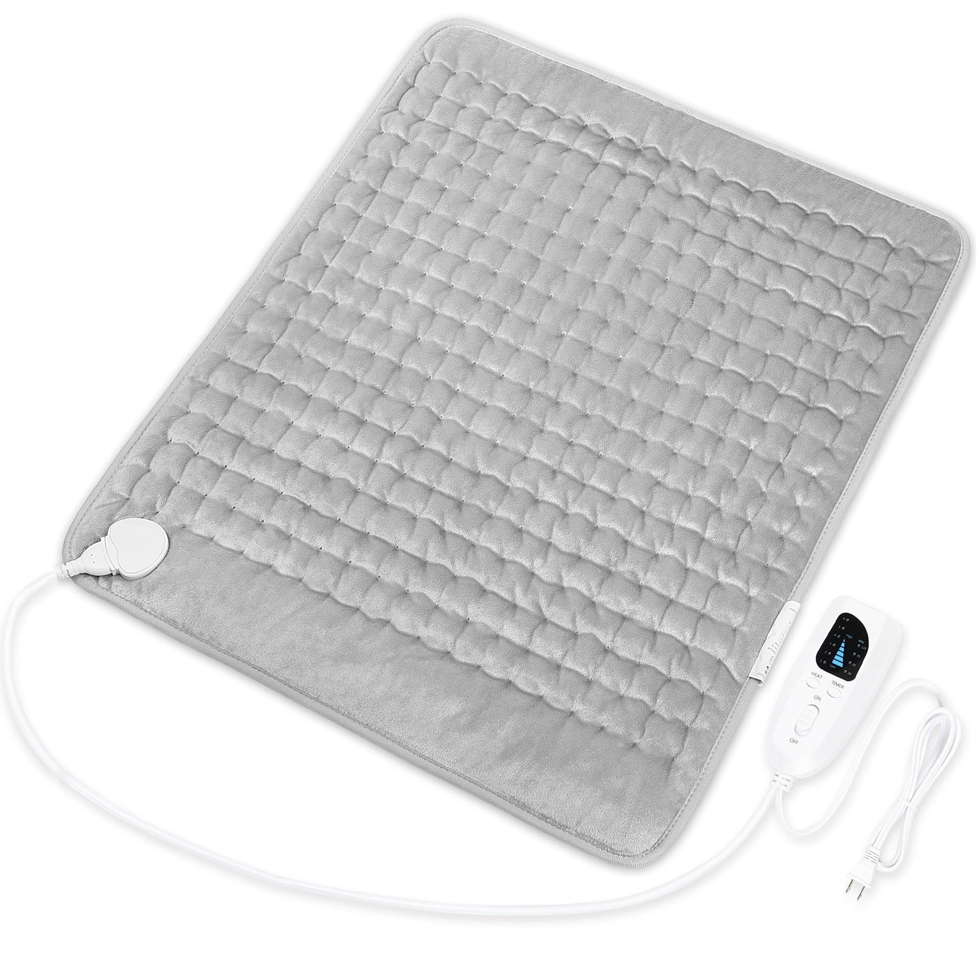 Heating Pad,Electric Heating Pads for Back,Neck,Abdomen,Fathers Day Dad Gifts,Moist Heating Pad for Shoulder,Knee,Arms,Legs,Dry/Moist Heat & Auto Shut Off,Birthday Gifts for Men(Light Gray, 24''×12'')