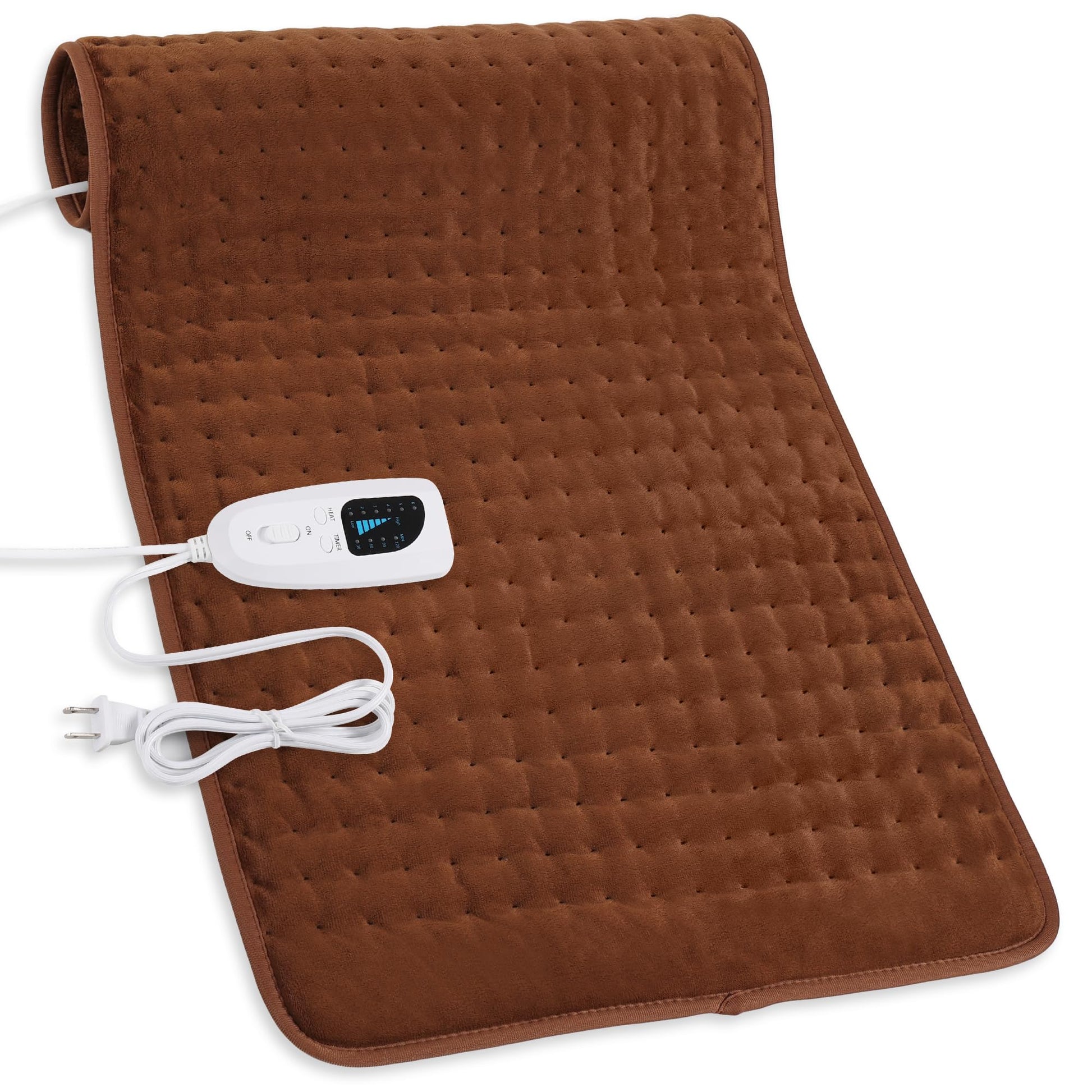 Heating Pad,Electric Heating Pads for Back,Neck,Abdomen,Fathers Day Dad Gifts,Moist Heating Pad for Shoulder,Knee,Arms,Legs,Dry/Moist Heat & Auto Shut Off,Birthday Gifts for Men(Light Gray, 24''×12'')