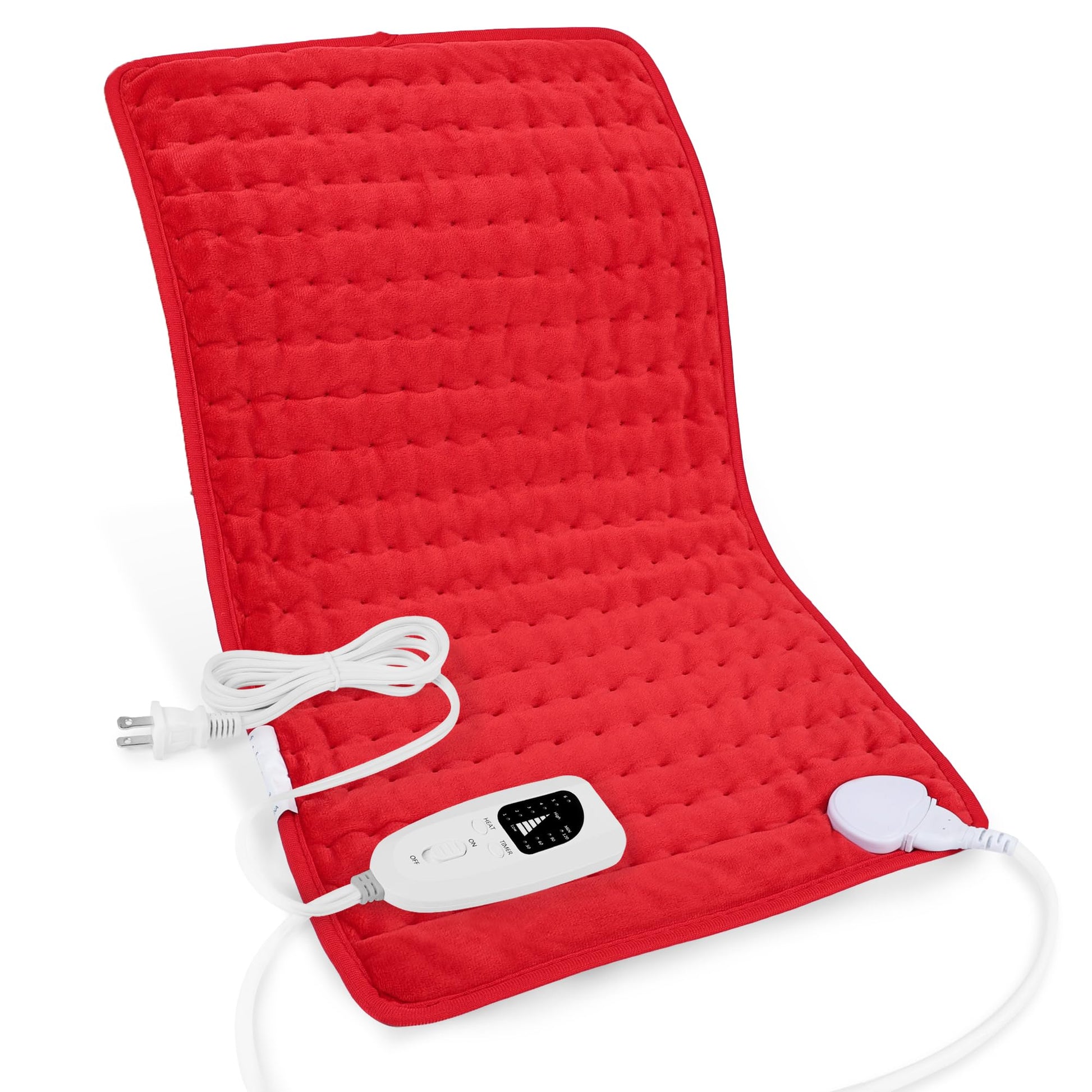 Heating Pad,Electric Heating Pads for Back,Neck,Abdomen,Fathers Day Dad Gifts,Moist Heating Pad for Shoulder,Knee,Arms,Legs,Dry/Moist Heat & Auto Shut Off,Birthday Gifts for Men(Light Gray, 24''×12'')