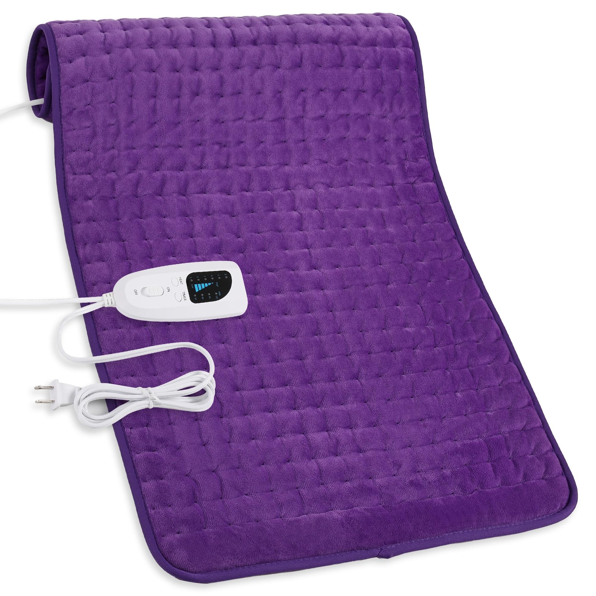 Heating Pad,Electric Heating Pads for Back,Neck,Abdomen,Fathers Day Dad Gifts,Moist Heating Pad for Shoulder,Knee,Arms,Legs,Dry/Moist Heat & Auto Shut Off,Birthday Gifts for Men(Light Gray, 24''×12'')