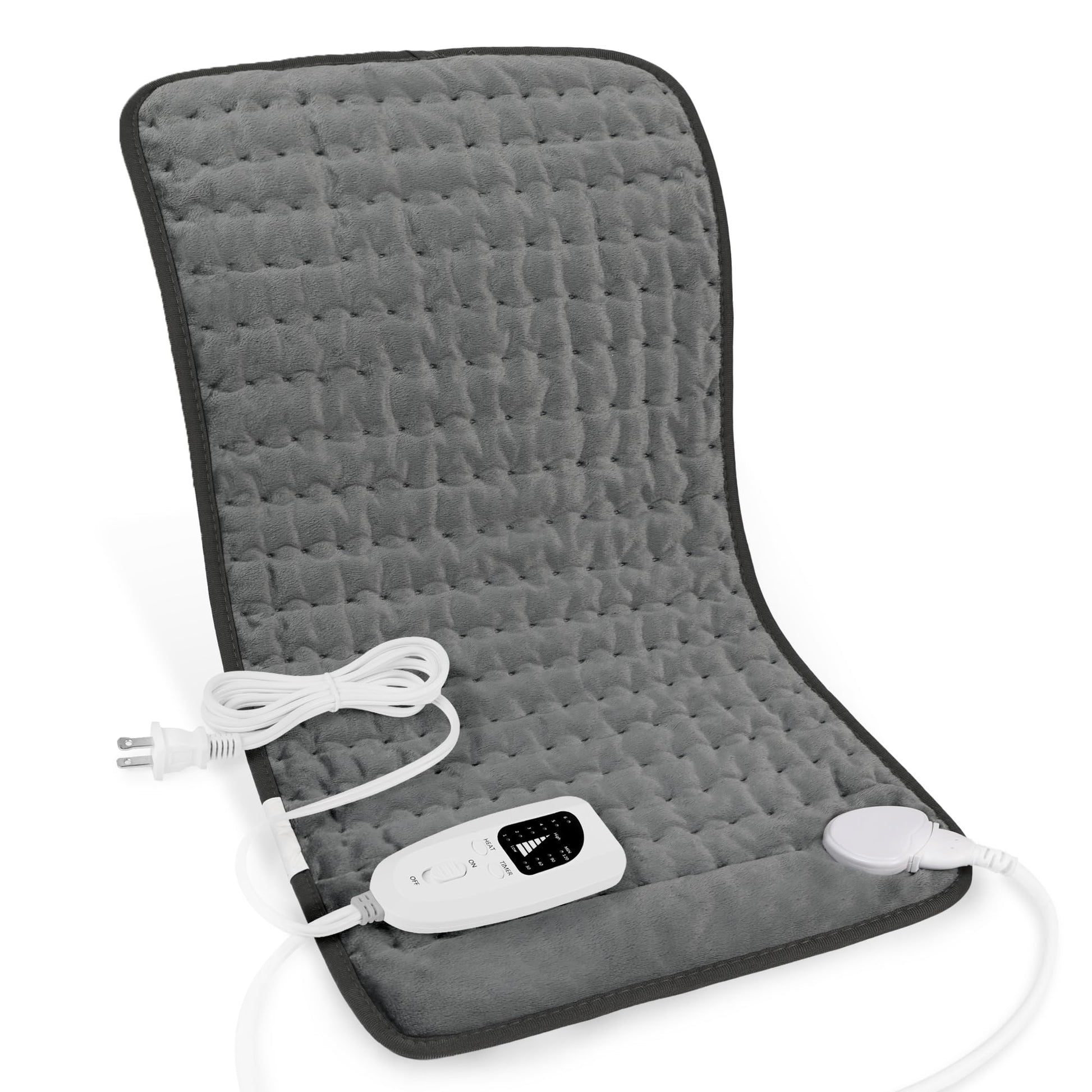 Heating Pad,Electric Heating Pads for Back,Neck,Abdomen,Fathers Day Dad Gifts,Moist Heating Pad for Shoulder,Knee,Arms,Legs,Dry/Moist Heat & Auto Shut Off,Birthday Gifts for Men(Light Gray, 24''×12'') Thai Therapy by Maria