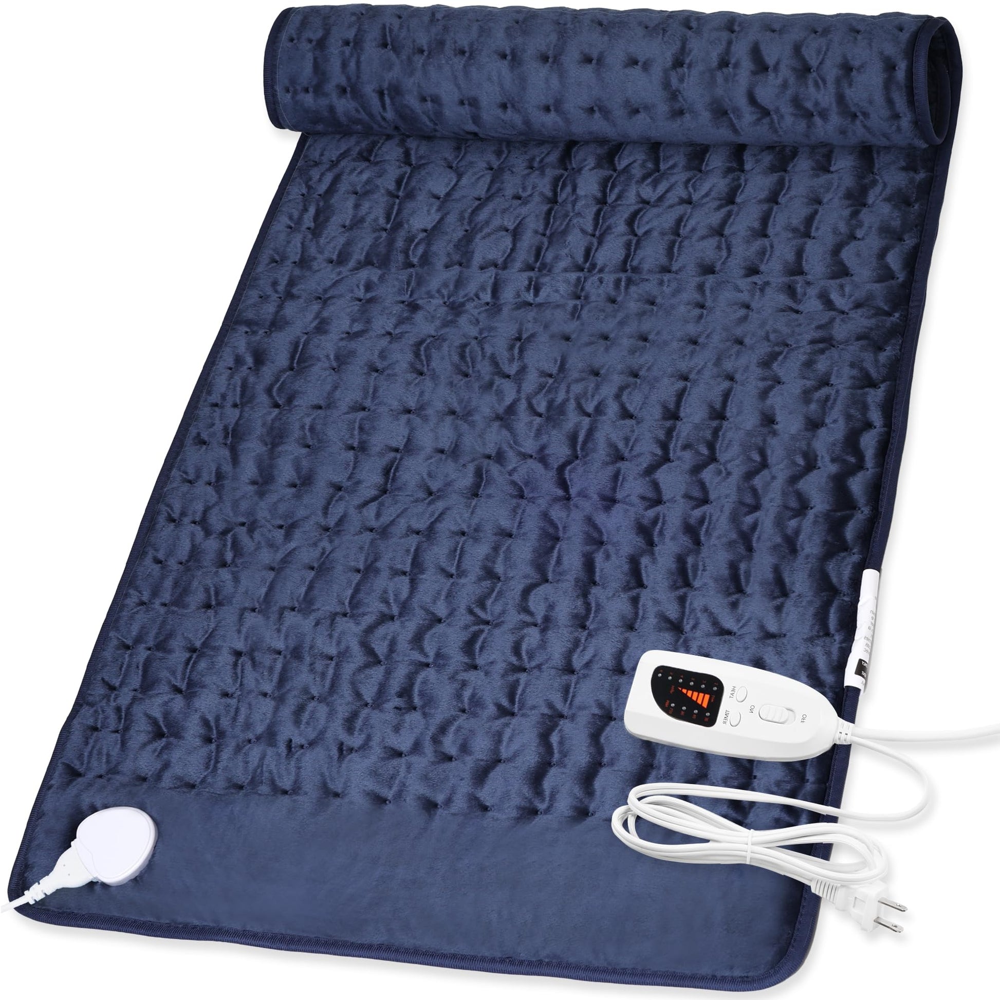 Heating Pad,Electric Heating Pads for Back,Neck,Abdomen,Fathers Day Dad Gifts,Moist Heating Pad for Shoulder,Knee,Arms,Legs,Dry/Moist Heat & Auto Shut Off,Birthday Gifts for Men(Light Gray, 24''×12'')