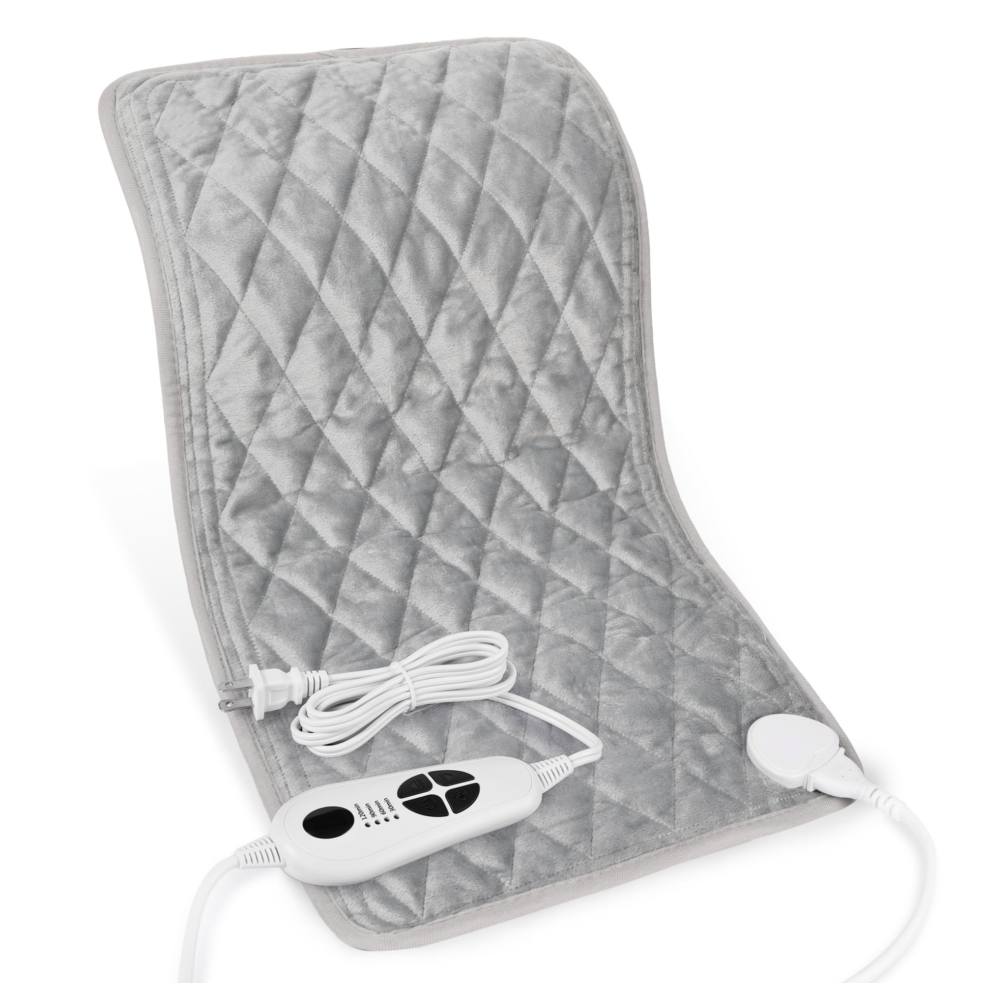 Heating Pad,Electric Heating Pads for Back,Neck,Abdomen,Fathers Day Dad Gifts,Moist Heating Pad for Shoulder,Knee,Arms,Legs,Dry/Moist Heat & Auto Shut Off,Birthday Gifts for Men(Light Gray, 24''×12'')