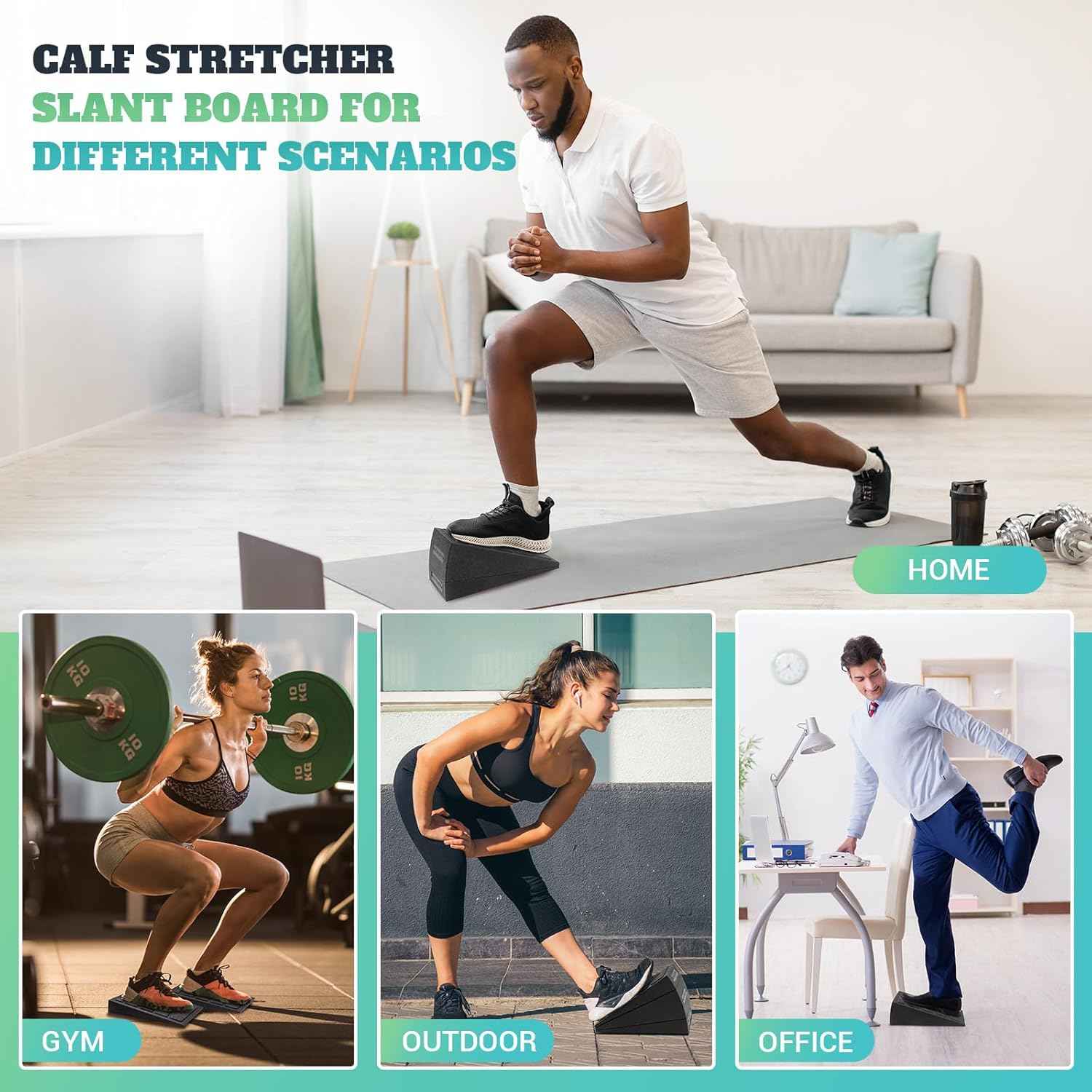 Slant Board for Calf Stretching, 5 Adjustable Angles Incline Board for Squat Wedge, 480 lbs Weight Capacity Calf Stretch Yoga Foam Wedge for Exercise, Squat, Ankle Mobility & Physical Therapy Thai Therapy by Maria