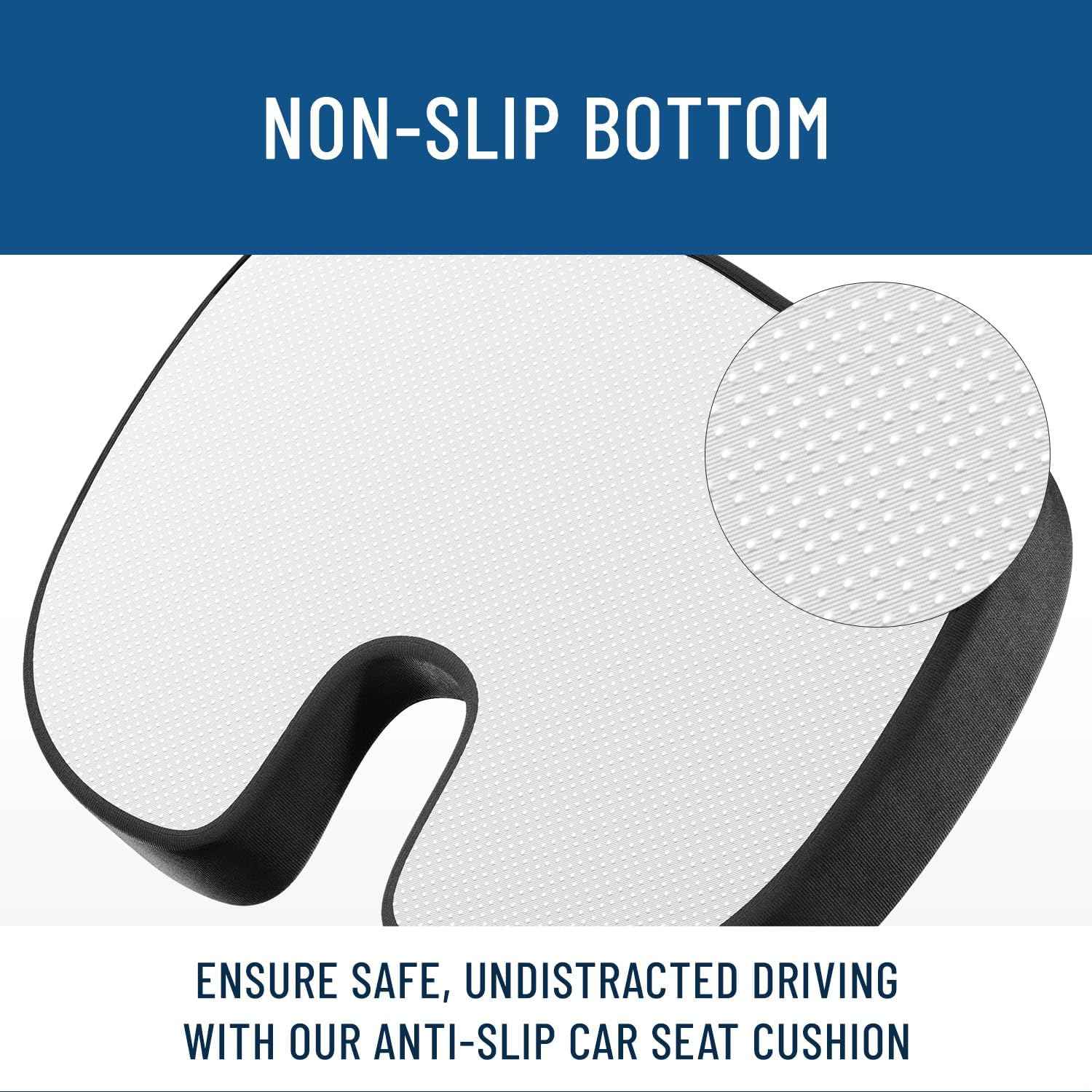 Everlasting Comfort Gel Memory Foam Seat Cushion for Office Chairs & Car Seat - FSA/HSA Eligible Chair Cushions - Ergonomic Office Desk Accessories for Tailbone/Sciatica Pain Relief & Back Support Thai Therapy by Maria