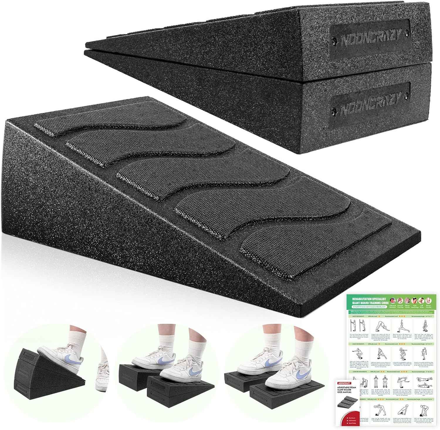 Slant Board for Calf Stretching, 5 Adjustable Angles Incline Board for Squat Wedge, 480 lbs Weight Capacity Calf Stretch Yoga Foam Wedge for Exercise, Squat, Ankle Mobility & Physical Therapy Thai Therapy by Maria Black EPP