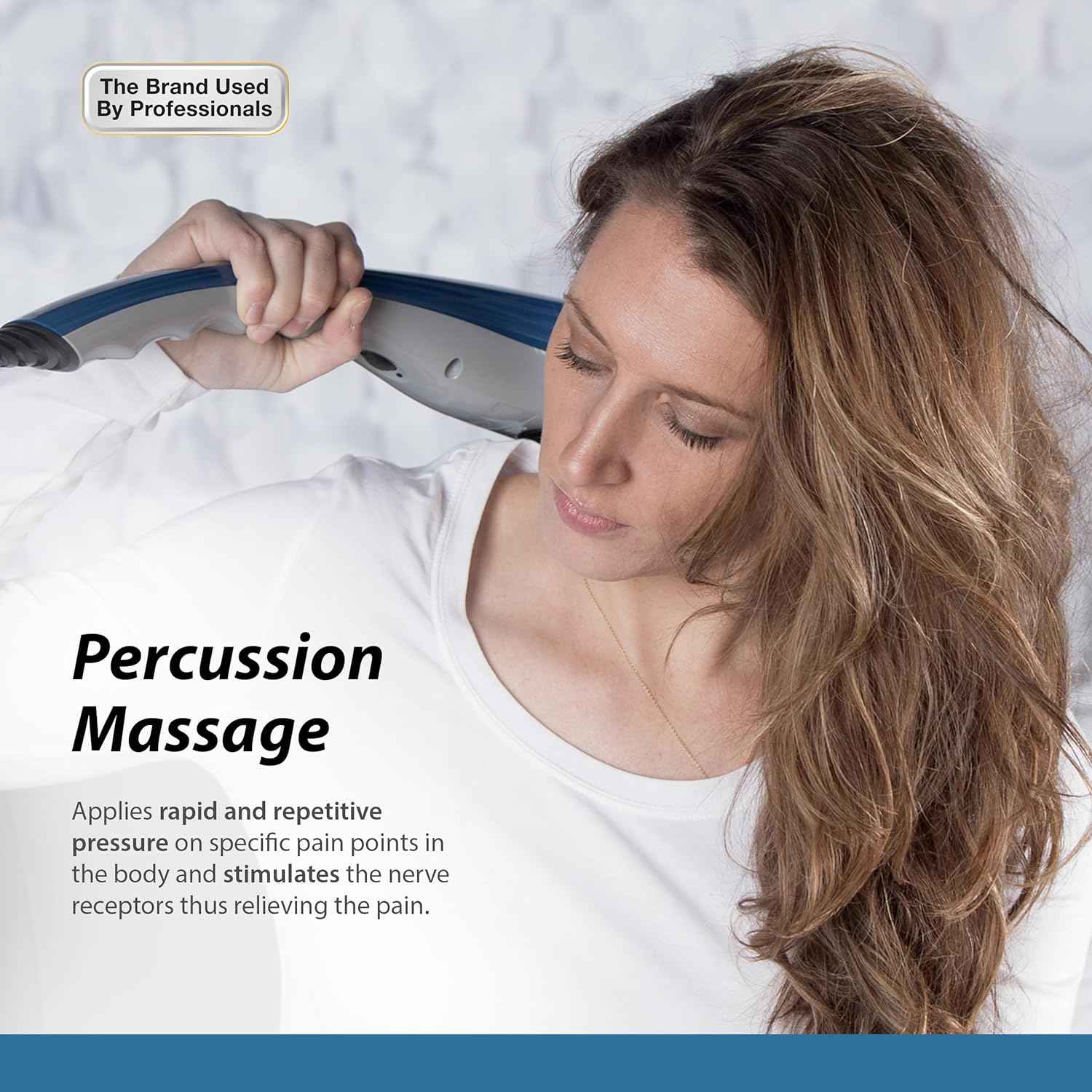 Wahl Deep Tissue Corded Long Handle Percussion Massager - Handheld Therapy with Variable Intensity to Relieve Pain in The Back, Neck, Shoulders, Muscles, & Legs – FSA Eligible - Model 4290-300 Thai Therapy by Maria