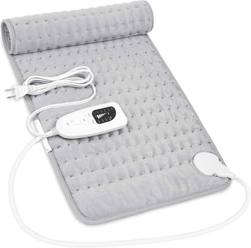 Heating Pad,Electric Heating Pads for Back,Neck,Abdomen,Fathers Day Dad Gifts,Moist Heating Pad for Shoulder,Knee,Arms,Legs,Dry/Moist Heat & Auto Shut Off,Birthday Gifts for Men(Light Gray, 24''×12'') Thai Therapy by Maria
