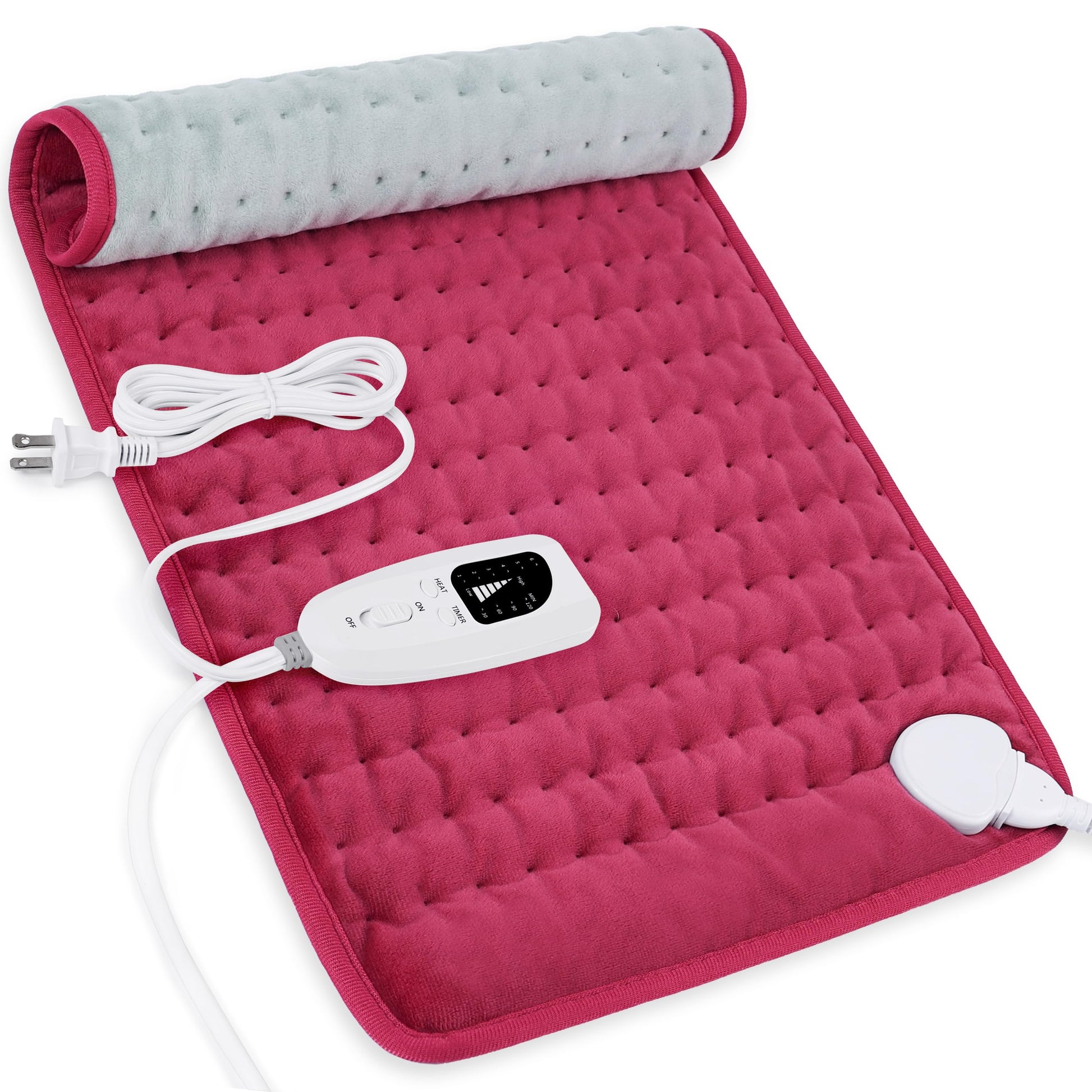 Heating Pad,Electric Heating Pads for Back,Neck,Abdomen,Fathers Day Dad Gifts,Moist Heating Pad for Shoulder,Knee,Arms,Legs,Dry/Moist Heat & Auto Shut Off,Birthday Gifts for Men(Light Gray, 24''×12'') Thai Therapy by Maria