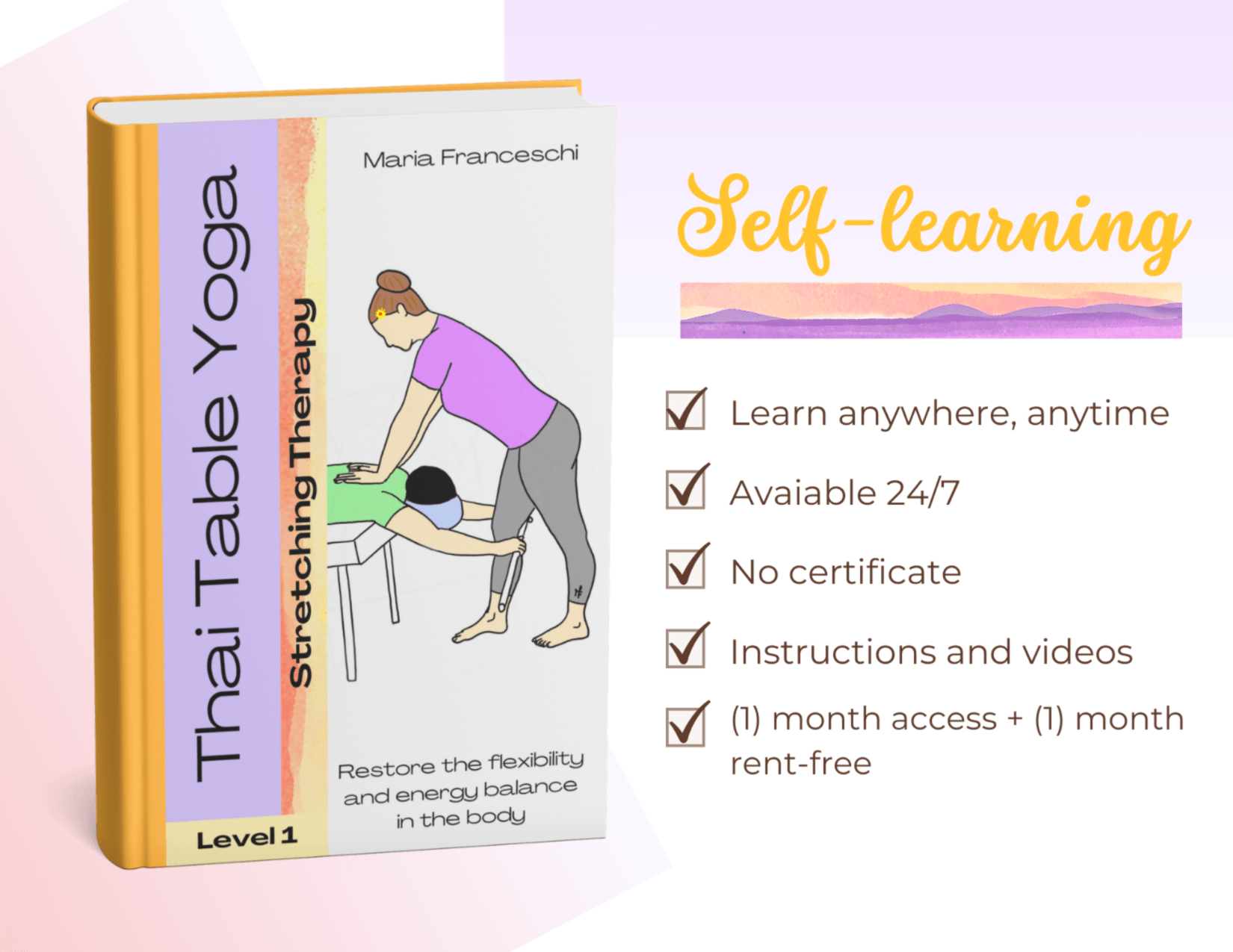 Thai Table Yoga Stretching Level 1 E-books Thai Therapy by Maria Self-learning
